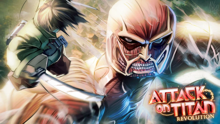 Attack on Titan Revolution artwork featuring the Armored Titan and Survey Corps